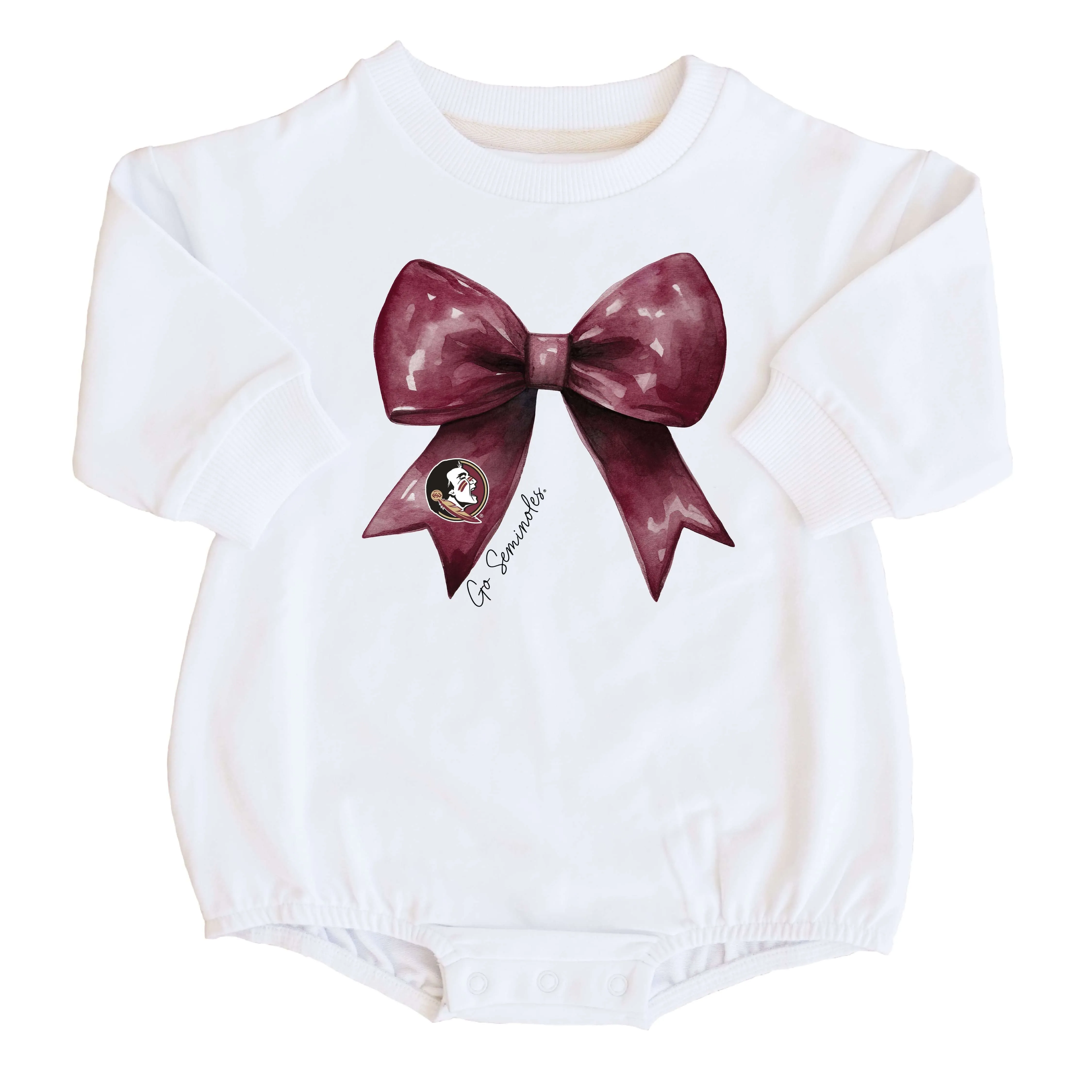 Florida State University | Footballs & Bows Graphic Sweatshirt Bubble Romper