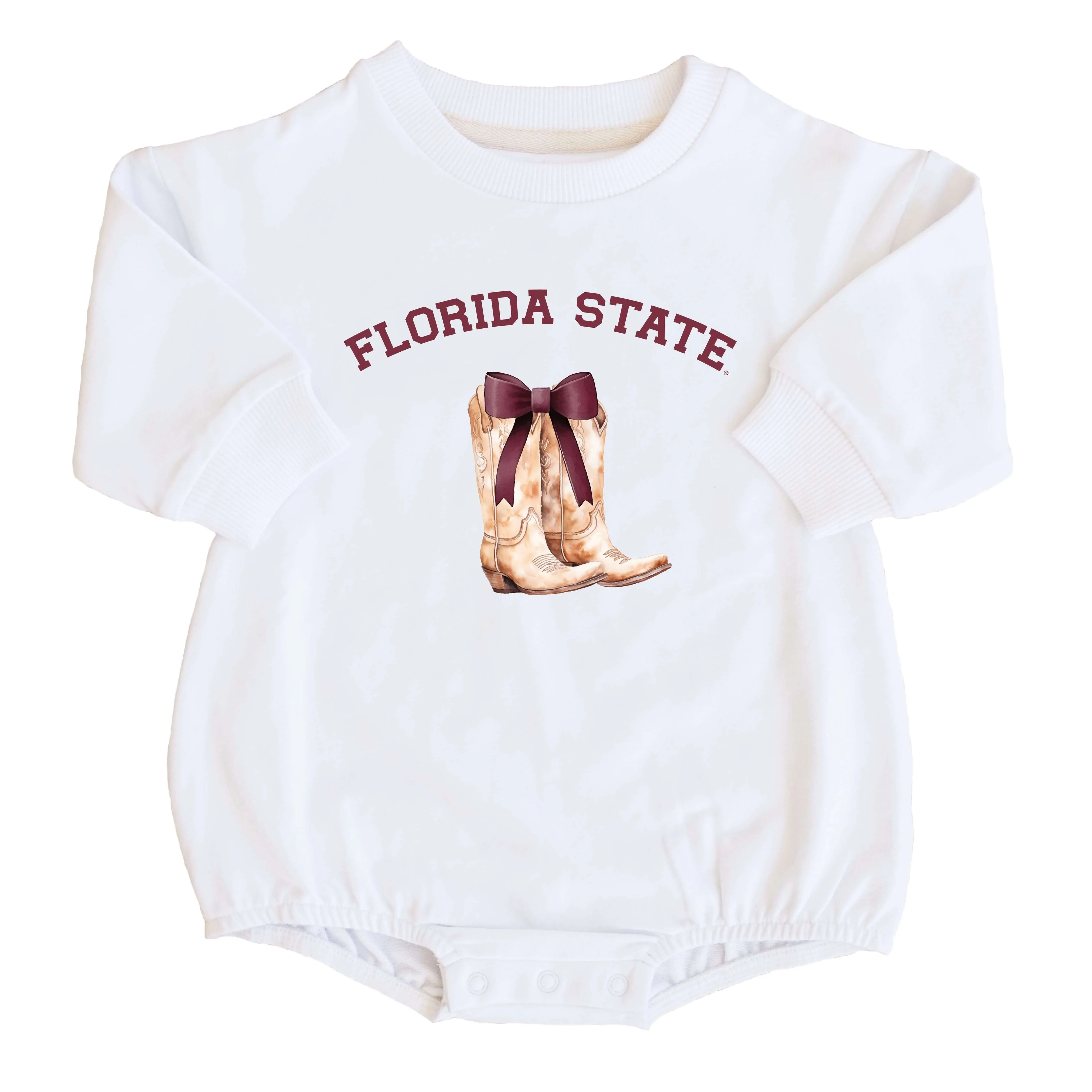 Florida State University | Footballs & Bows Graphic Sweatshirt Bubble Romper