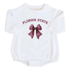 Florida State University | Footballs & Bows Graphic Sweatshirt Bubble Romper