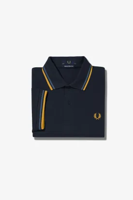 Fred Perry Polo Navy Blue / Golden Hour