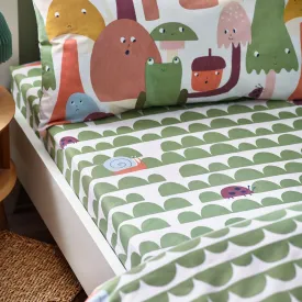 Funguys Geometric Fitted Bed Sheet Multicolour/Green