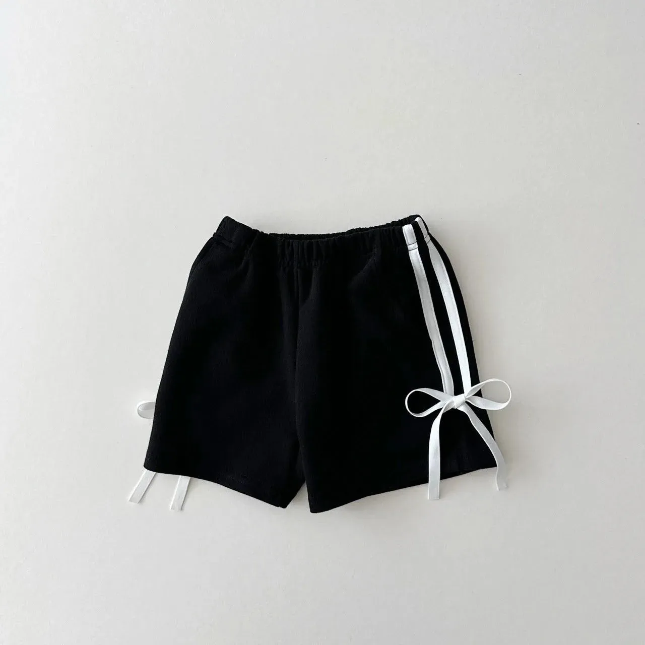 Girls Striped Bow Shorts