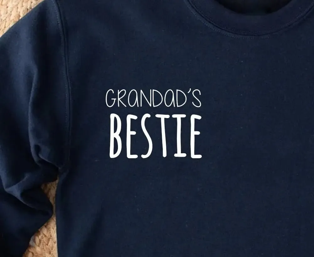 Grandad&#39;s Bestie Child&#39;s Sweater, Toddler Gift, Child and Grandad Gift, Childs Sweater, Toddler Jumper, Boys Beige Jumper, Boys Boho Jumper,