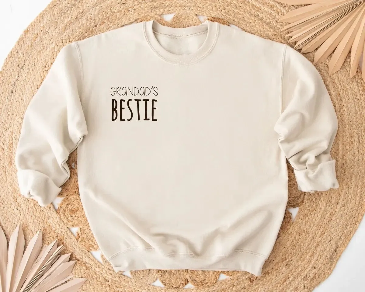 Grandad&#39;s Bestie Child&#39;s Sweater, Toddler Gift, Child and Grandad Gift, Childs Sweater, Toddler Jumper, Boys Beige Jumper, Boys Boho Jumper,