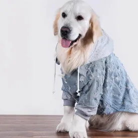 Handsome Ripped Denim Dog Hoodie Jacket Shirt Clothes