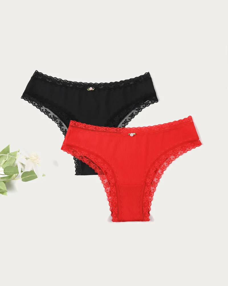 Hipster Panties Lace Brief Underwear 2 & 4 Pack