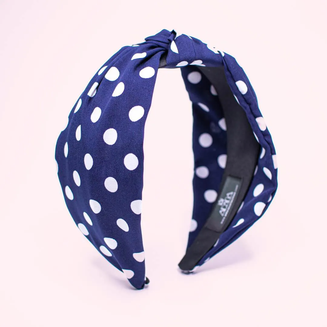 Knotted White Dots Womens Headbands | Luna Model