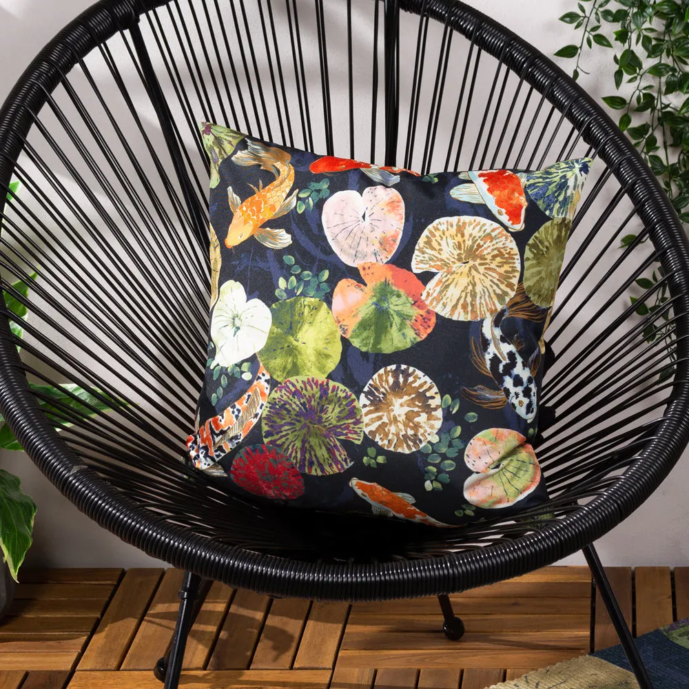 Koi Pond Outdoor Cushion Midnight