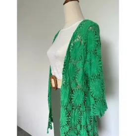 La Vie Boheme Duster - Lime Crochet Lace