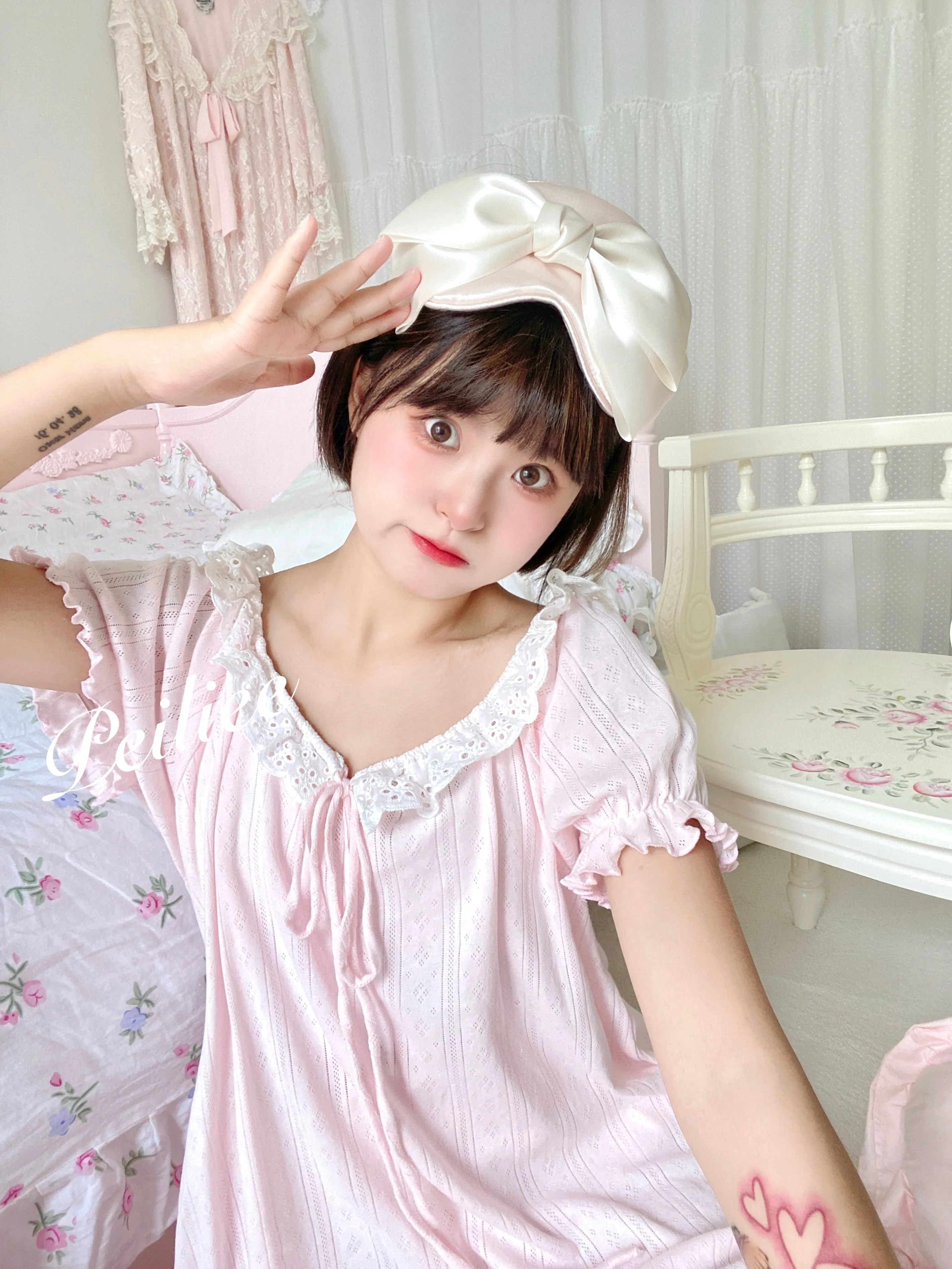 [Made by Peiliee] Love is two hearts as one cotton sleepwear loungewear dress