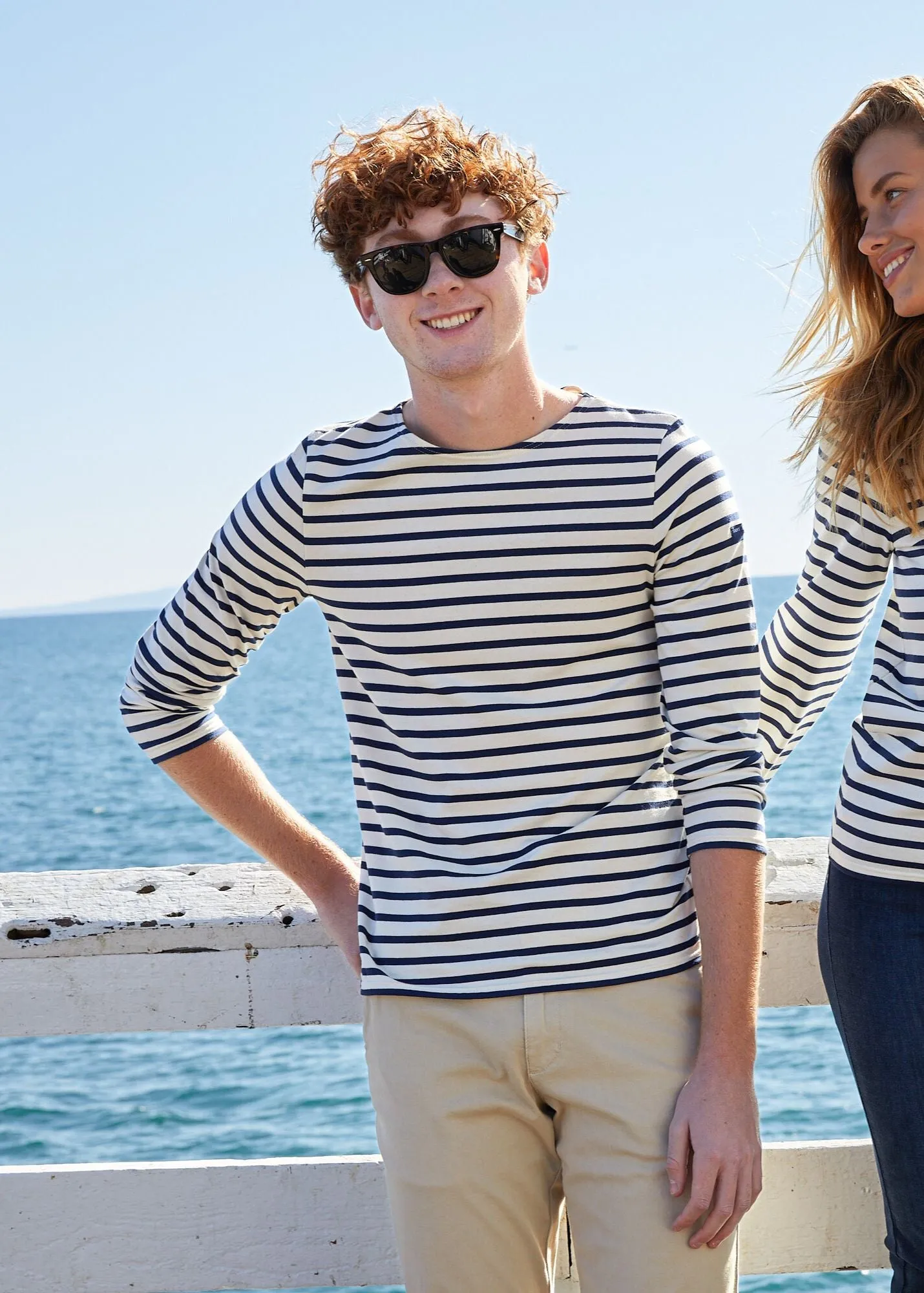 MINQUIERS MODERN - Authentic Breton Stripe Shirt | Soft Cotton | Men Fit (ECRU / NAVY)