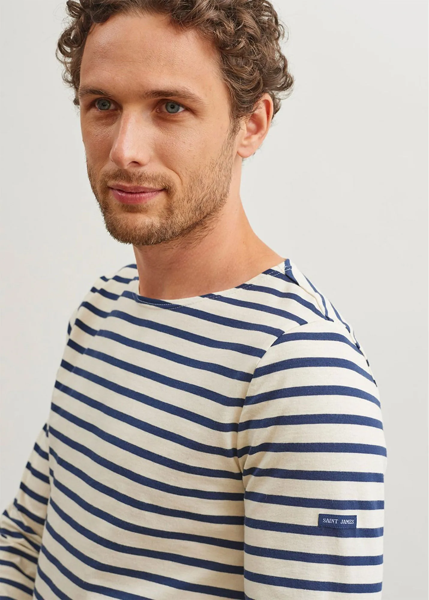 MINQUIERS MODERN - Authentic Breton Stripe Shirt | Soft Cotton | Men Fit (ECRU / NAVY)