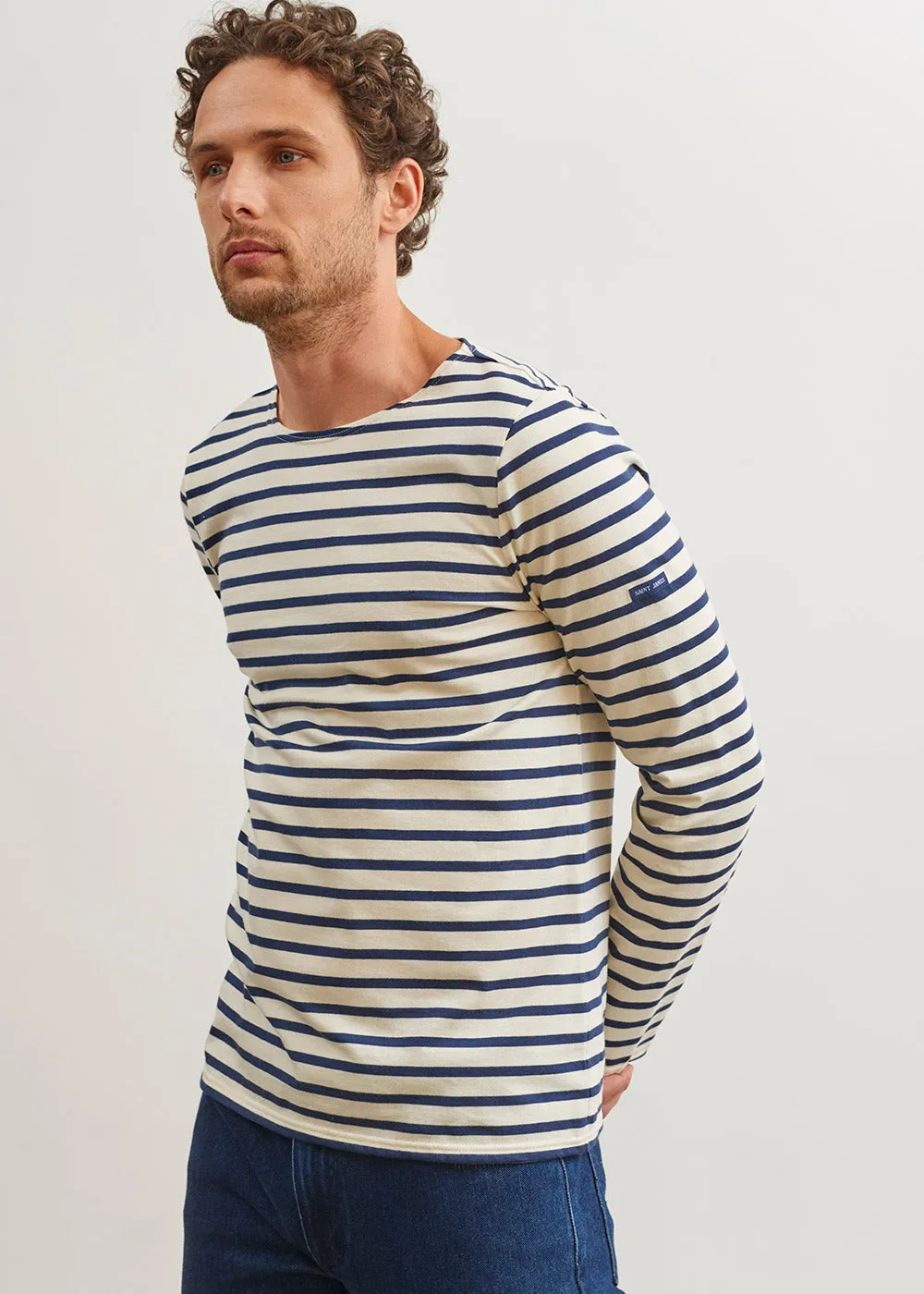 MINQUIERS MODERN - Authentic Breton Stripe Shirt | Soft Cotton | Men Fit (ECRU / NAVY)