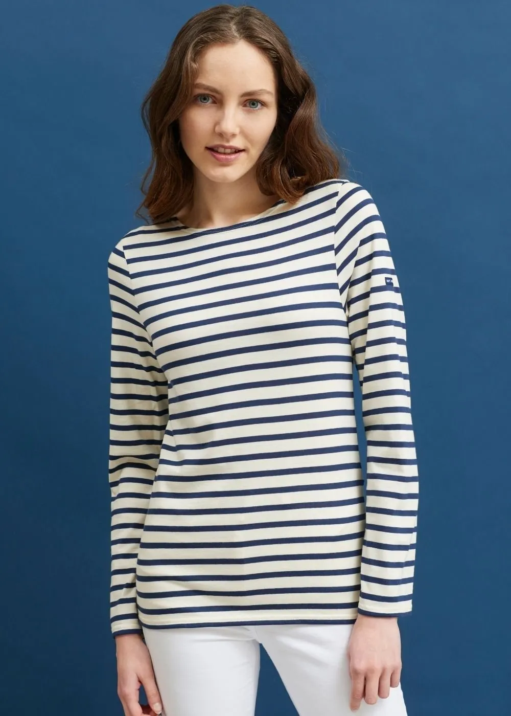 MINQUIERS MODERN - Authentic Breton Stripe Shirt | Soft Cotton | Men Fit (ECRU / NAVY)