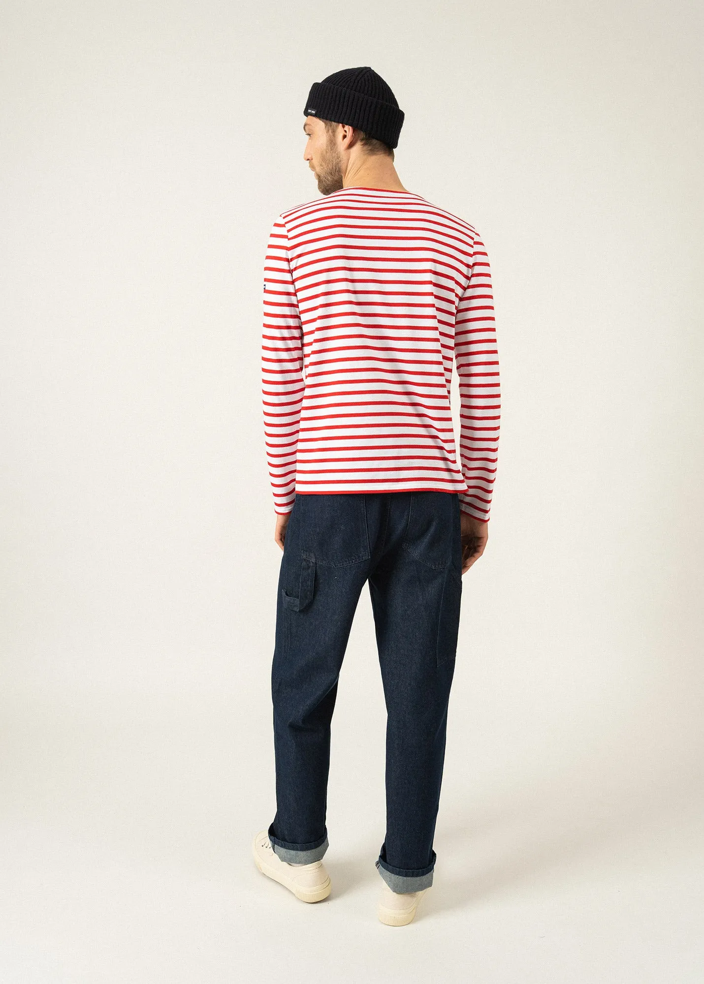 MINQUIERS MODERN - Authentic Breton Stripe Shirt | Soft Cotton | Men Fit (WHITE / RED)