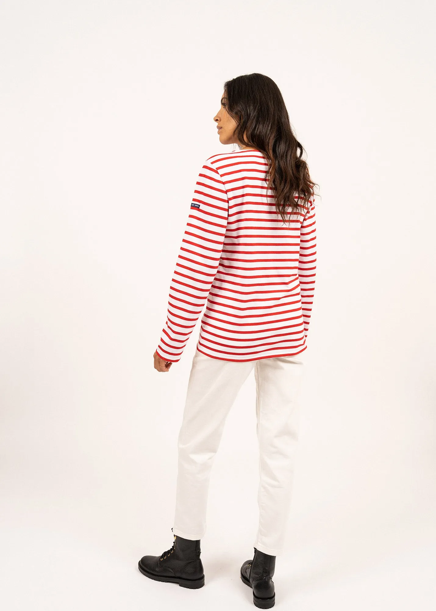 MINQUIERS MODERN - Authentic Breton Stripe Shirt | Soft Cotton | Men Fit (WHITE / RED)