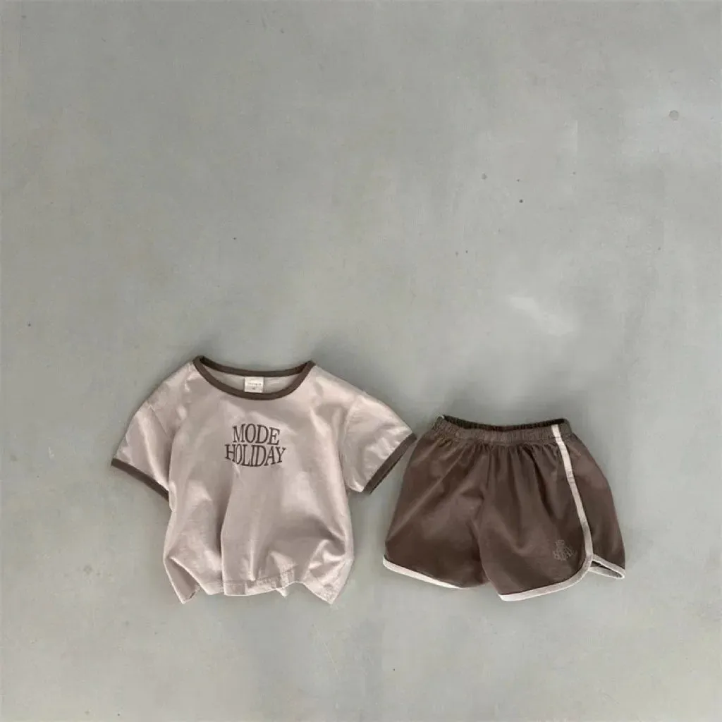 'MODE HOLIDAY' Cute Tee & Shorts Set