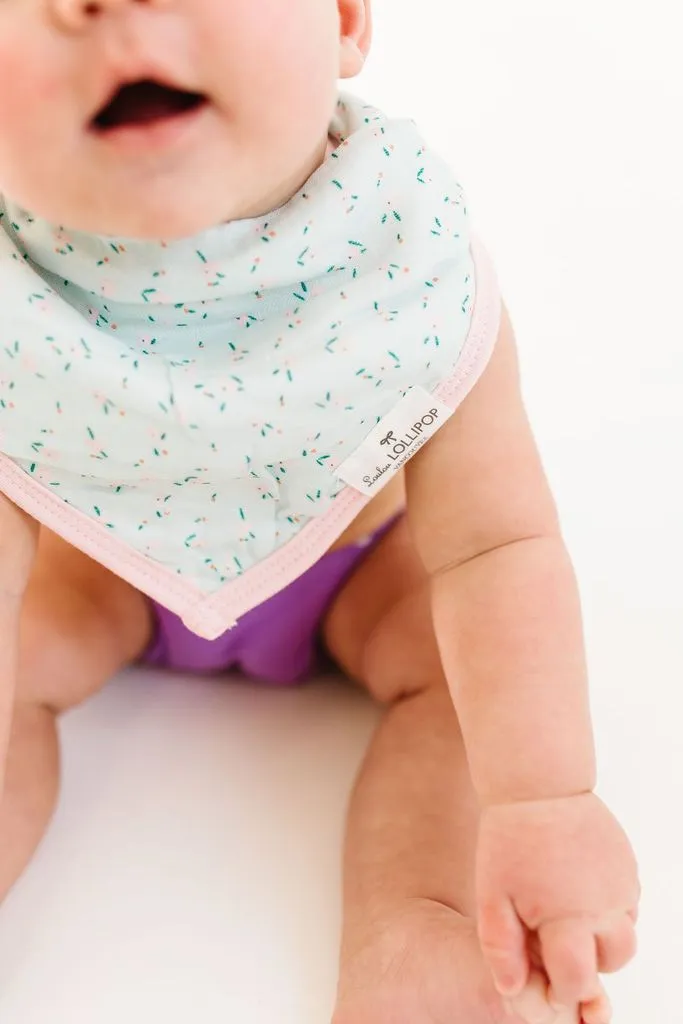 Muslin Bandana Bib Set - Rosey Bloom