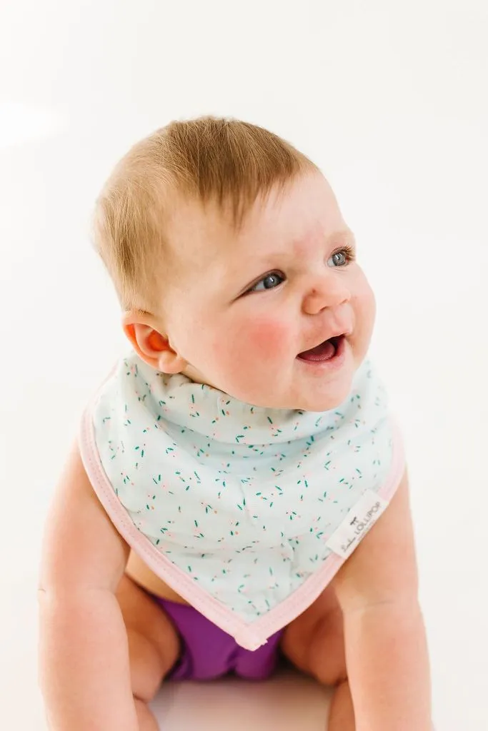 Muslin Bandana Bib Set - Rosey Bloom