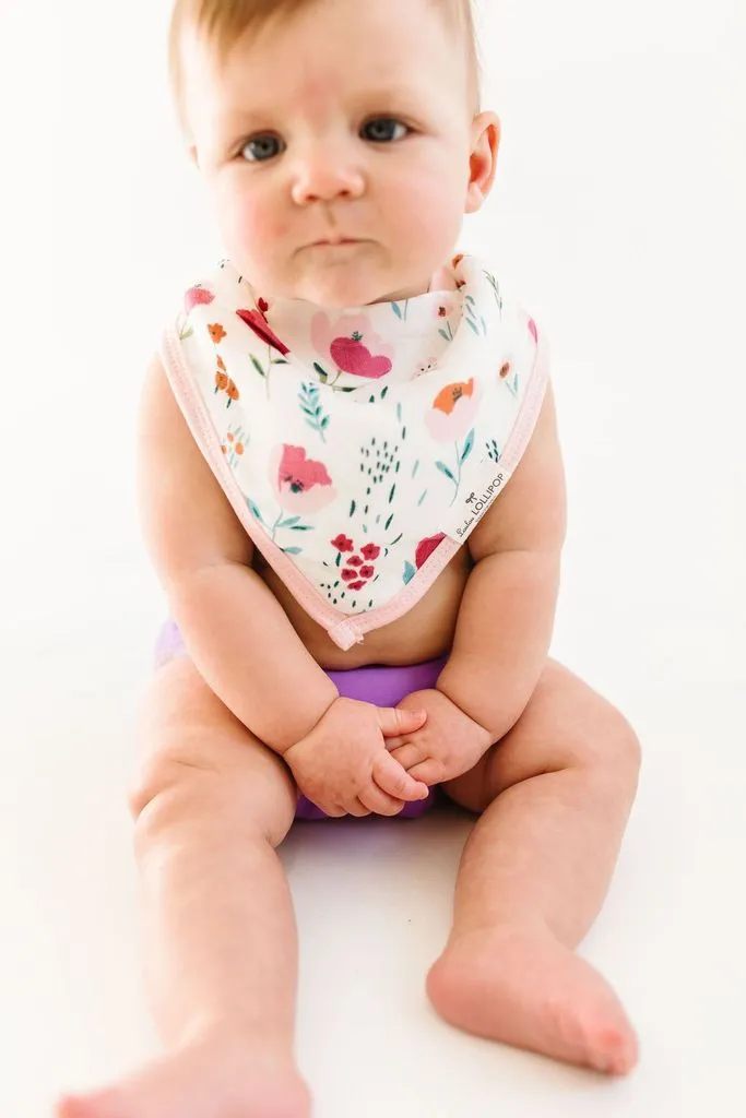 Muslin Bandana Bib Set - Rosey Bloom