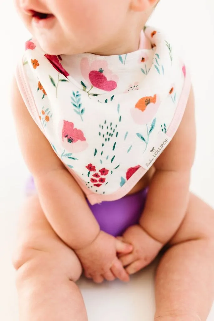 Muslin Bandana Bib Set - Rosey Bloom