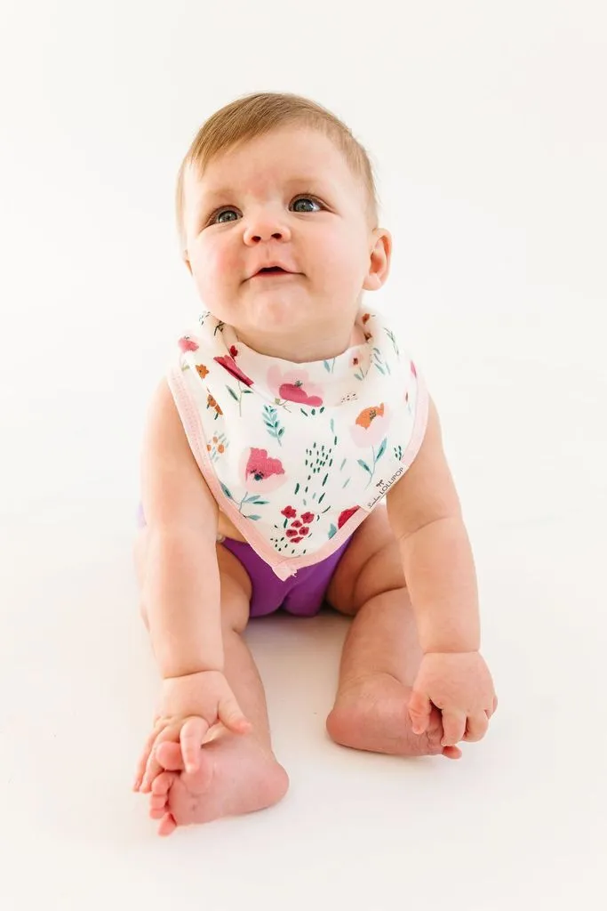 Muslin Bandana Bib Set - Rosey Bloom