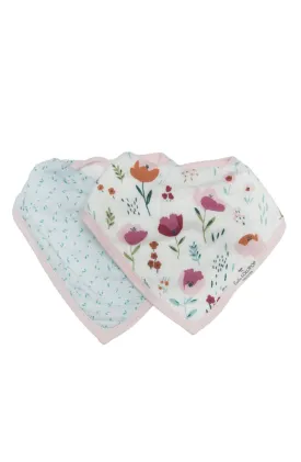 Muslin Bandana Bib Set - Rosey Bloom