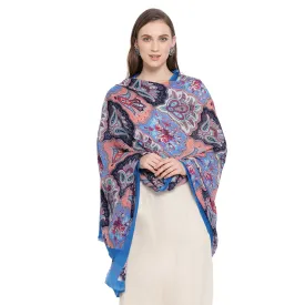 Paisley Block Blue Printed Shawl