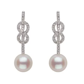 Pearl Infinity Diamond Earrings