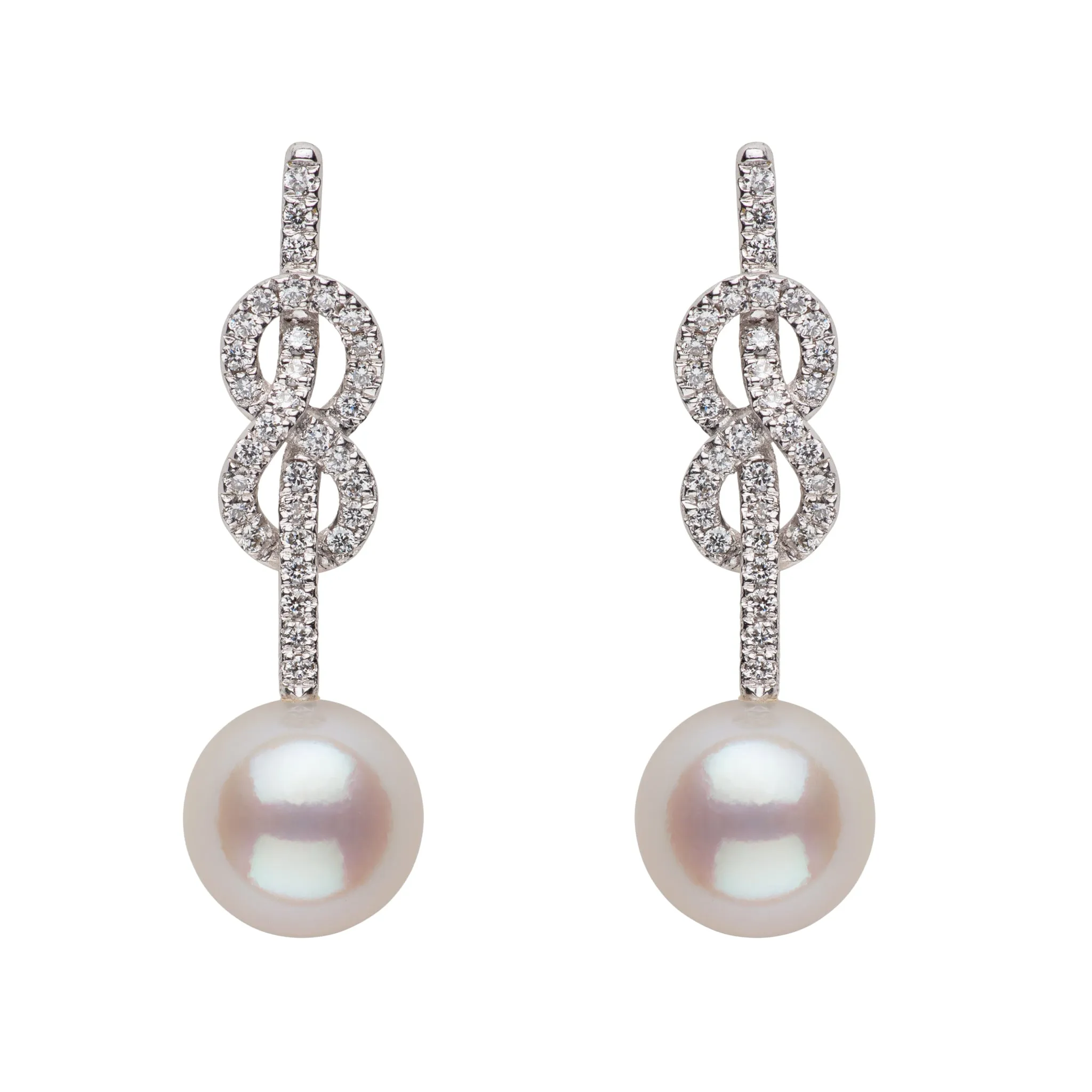 Pearl Infinity Diamond Earrings