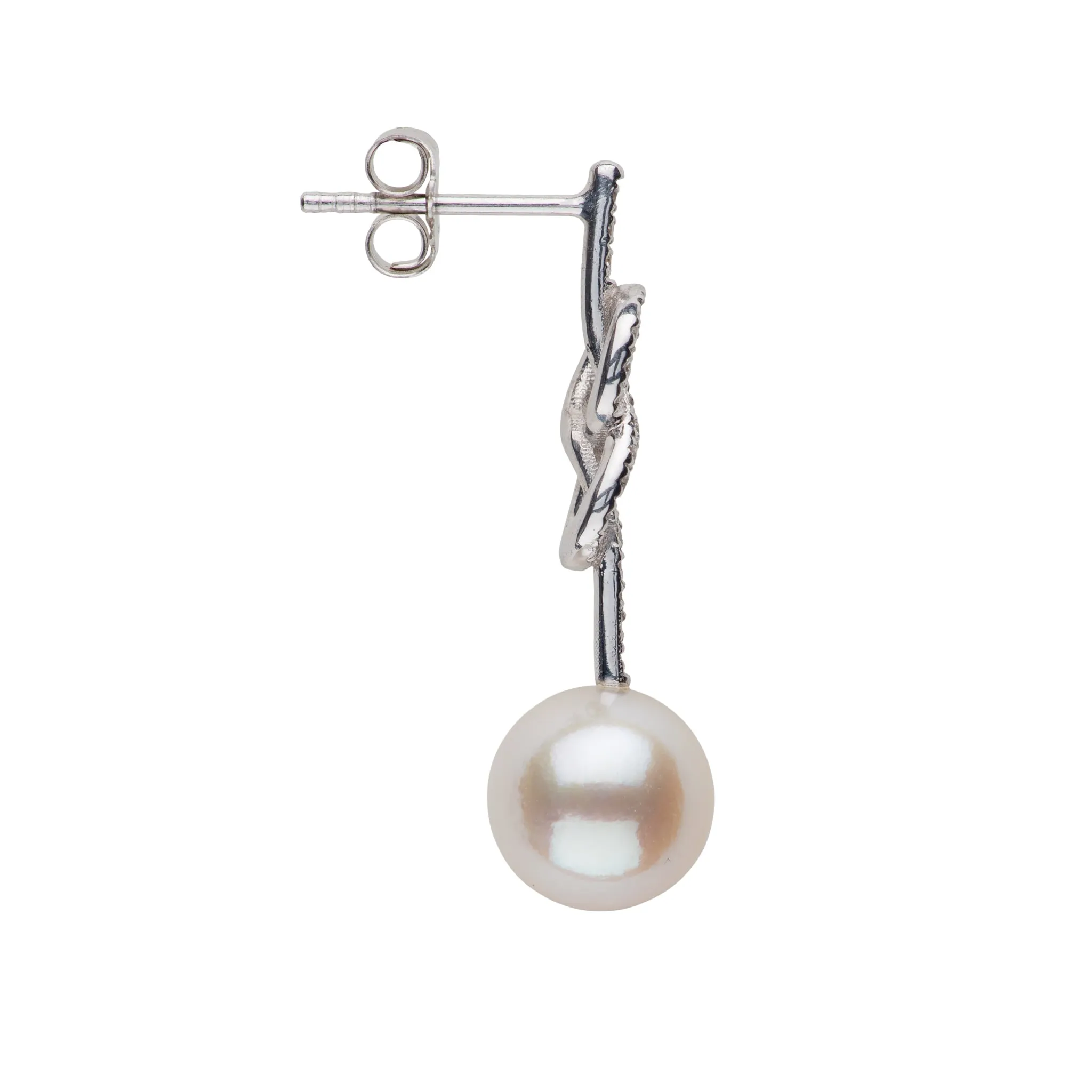 Pearl Infinity Diamond Earrings