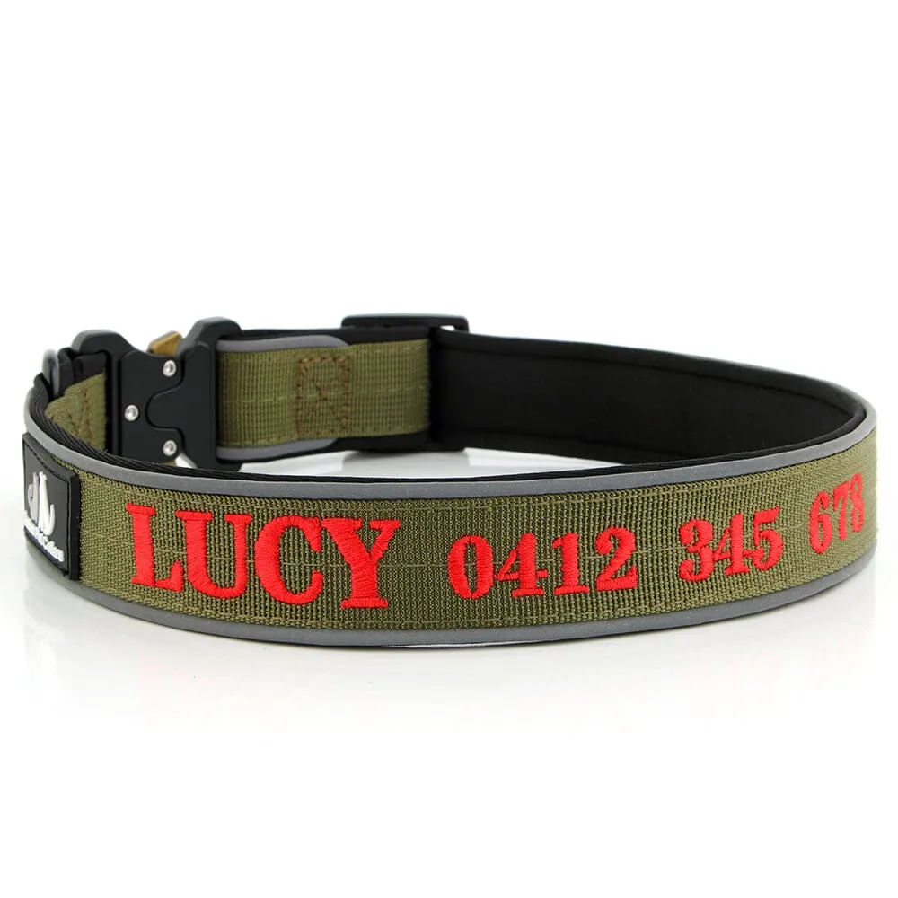 Personalised Embroidered Tactical Dog Collar