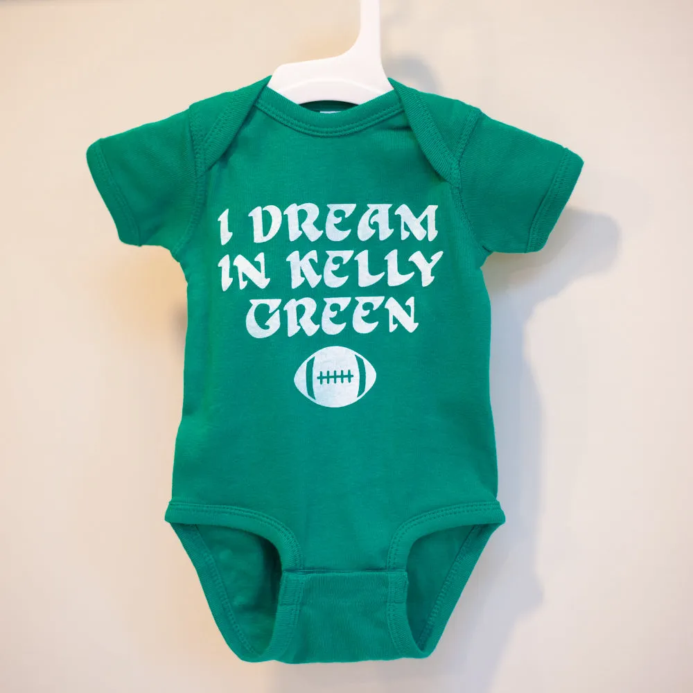 Philadelphia Eagles football baby tshirt, Philadelphia football onesie, Philly baby, I dream in kelly green by exit343design