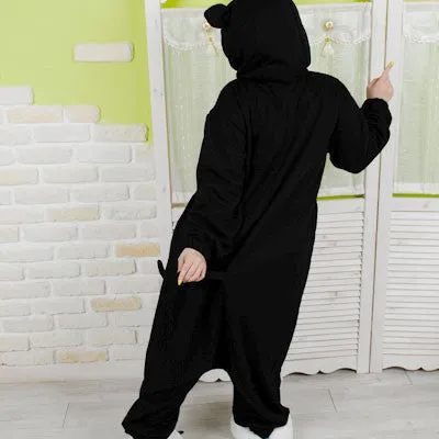 PITaPATs onesie animal jumpsuit costume - long sleeve black pig