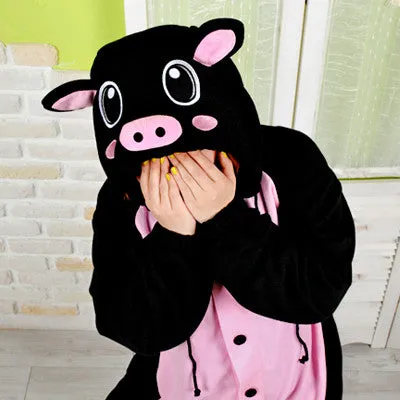 PITaPATs onesie animal jumpsuit costume - long sleeve black pig