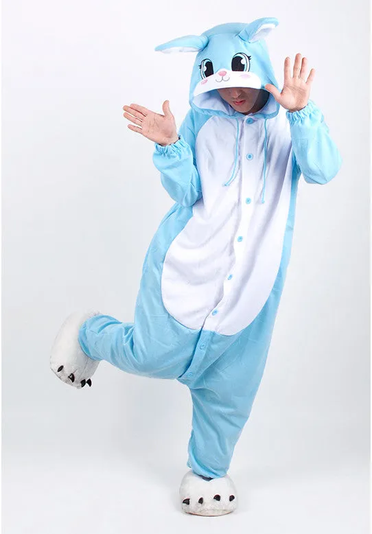 PITaPATs onesie animal jumpsuit costume - long sleeve blue rabbit