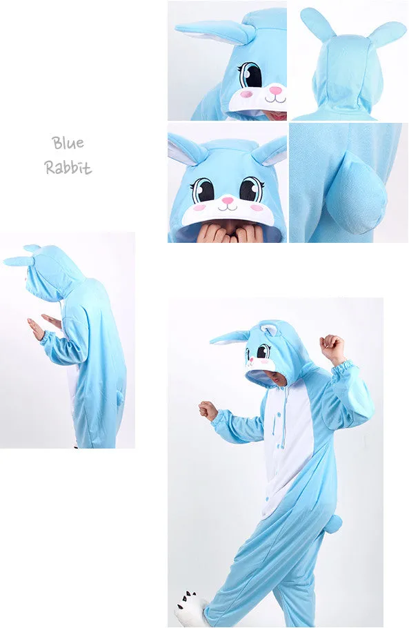 PITaPATs onesie animal jumpsuit costume - long sleeve blue rabbit