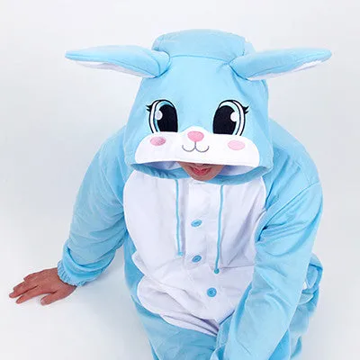 PITaPATs onesie animal jumpsuit costume - long sleeve blue rabbit