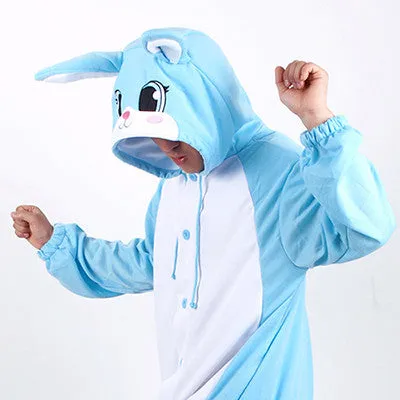 PITaPATs onesie animal jumpsuit costume - long sleeve blue rabbit