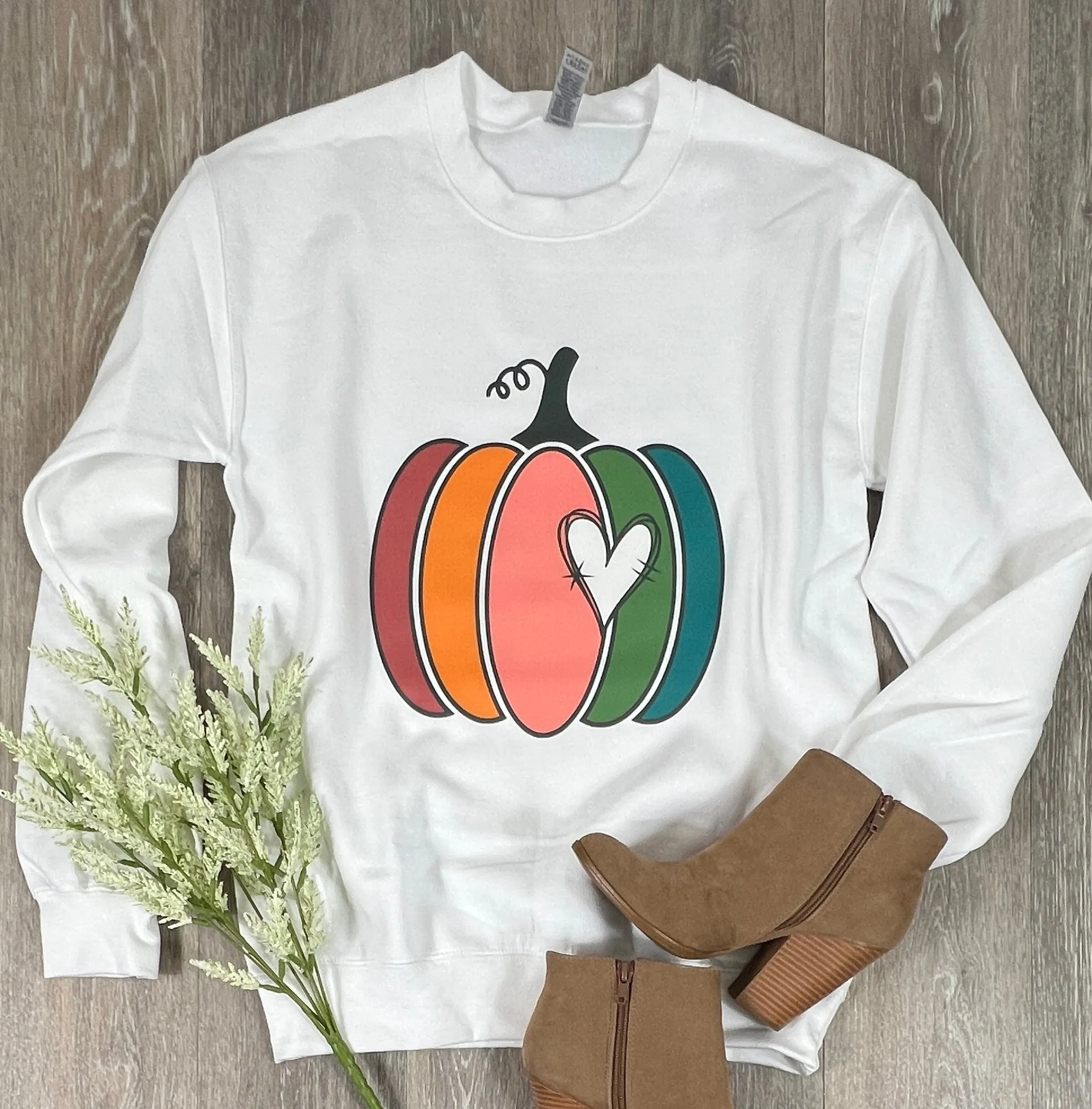 Pumpkin Sweatshirt: White