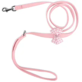 Puppy Pink Houndstooth Nouveau Bow with Pink Giltmore Leash