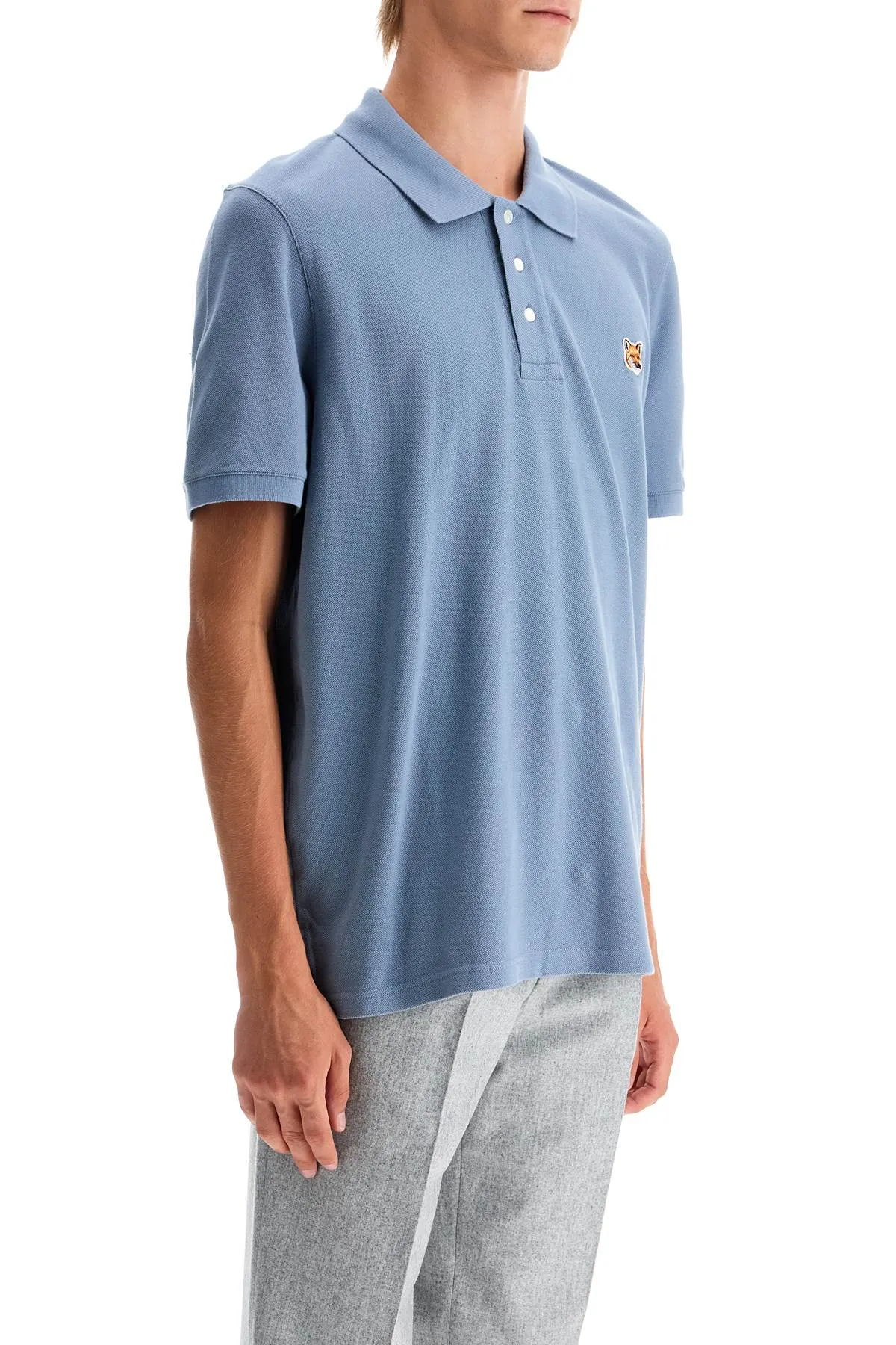 "regular fit fox head polo shirt LM00208KJ7002 MOONLIGHT BLUE