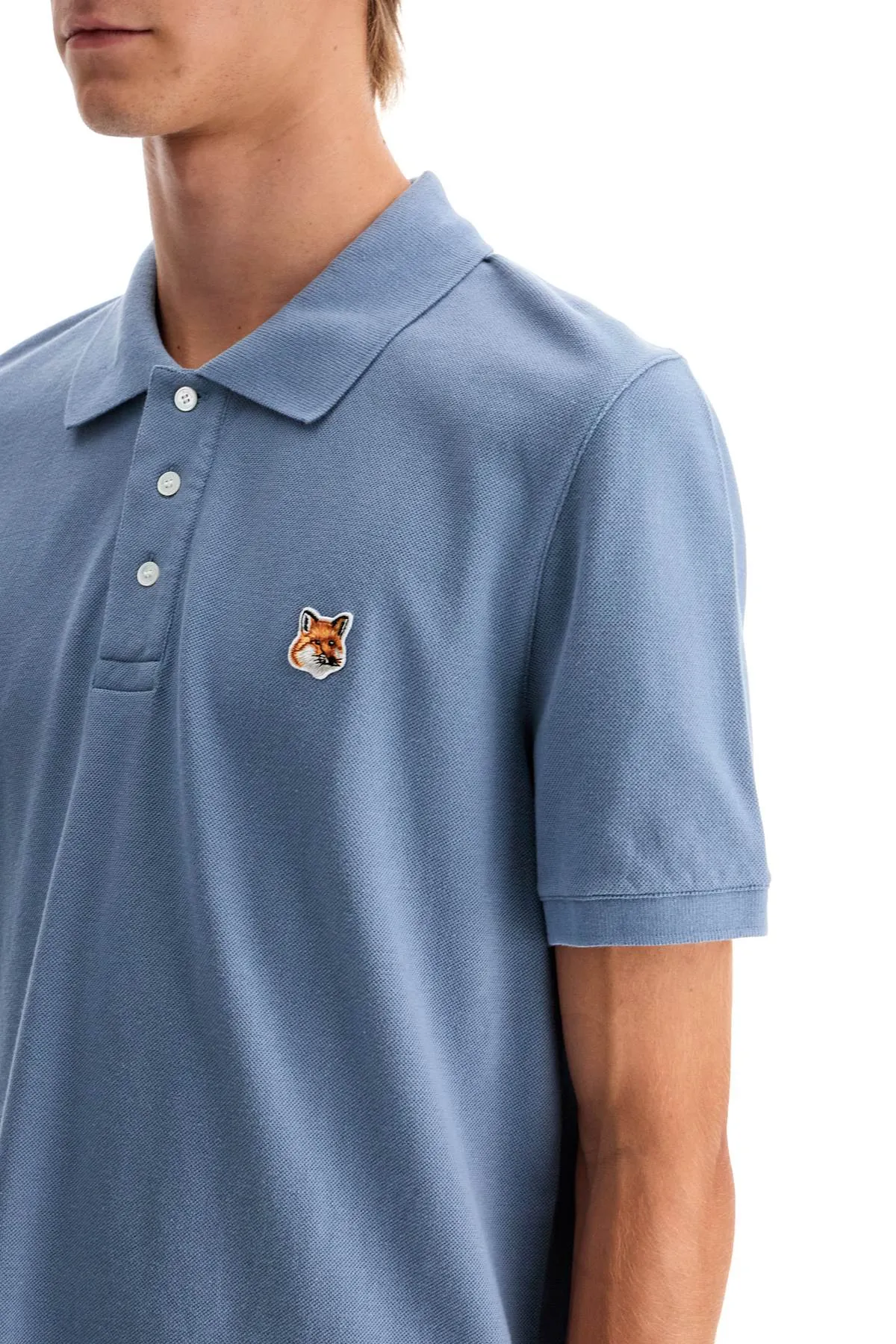 "regular fit fox head polo shirt LM00208KJ7002 MOONLIGHT BLUE