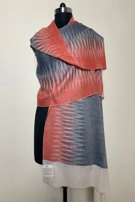 Scarlett Herringbone Ikat Dyed Cashmere Stole