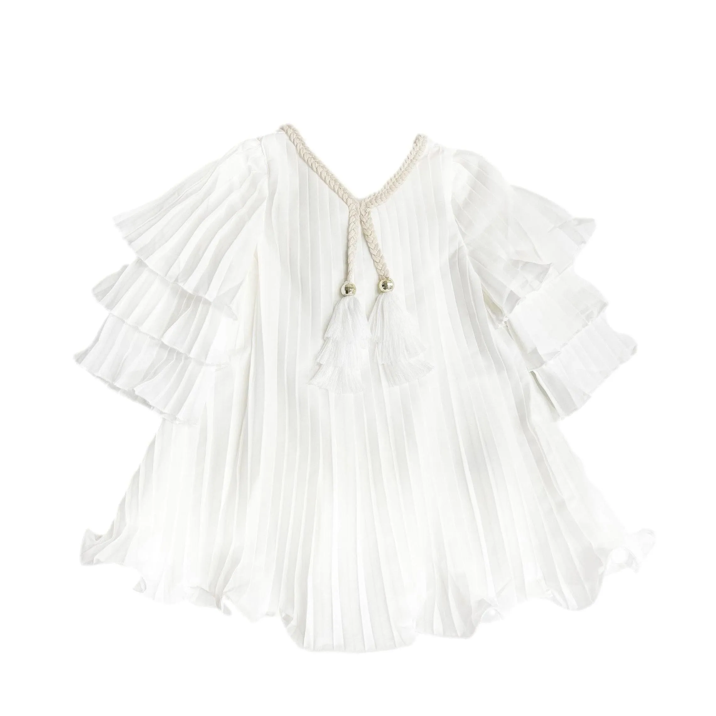 Sienna White Pleated Dress