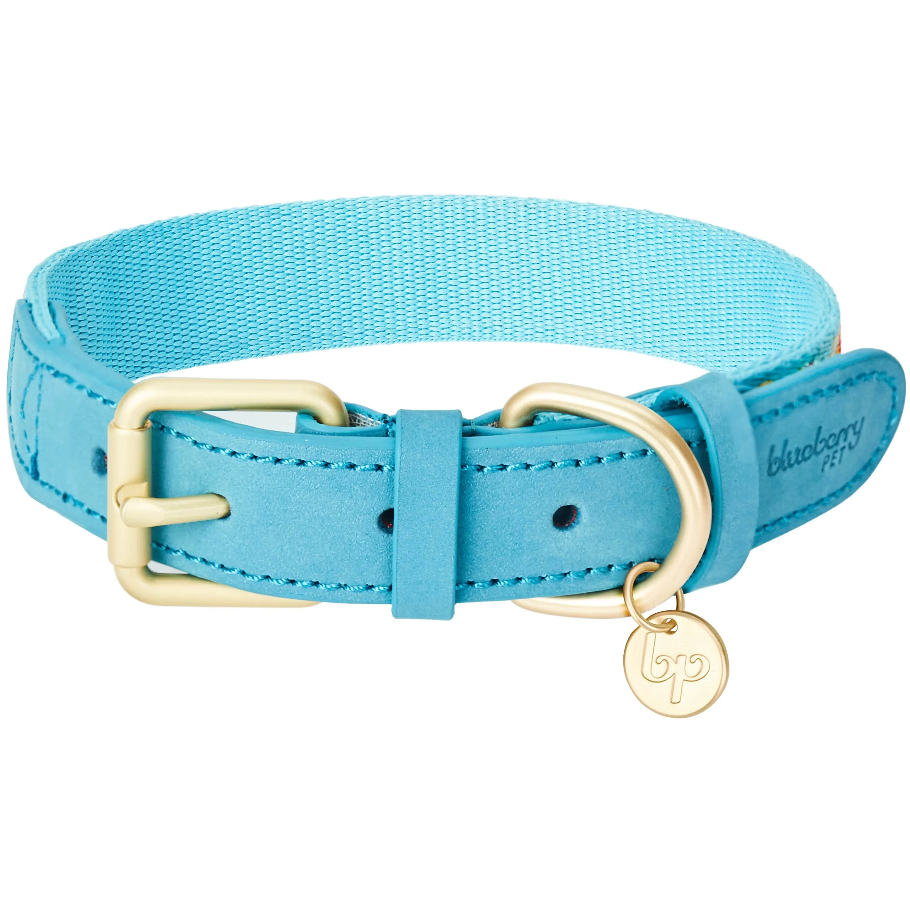 Southwestern Full Grain Leather & Polyester Dog Collar