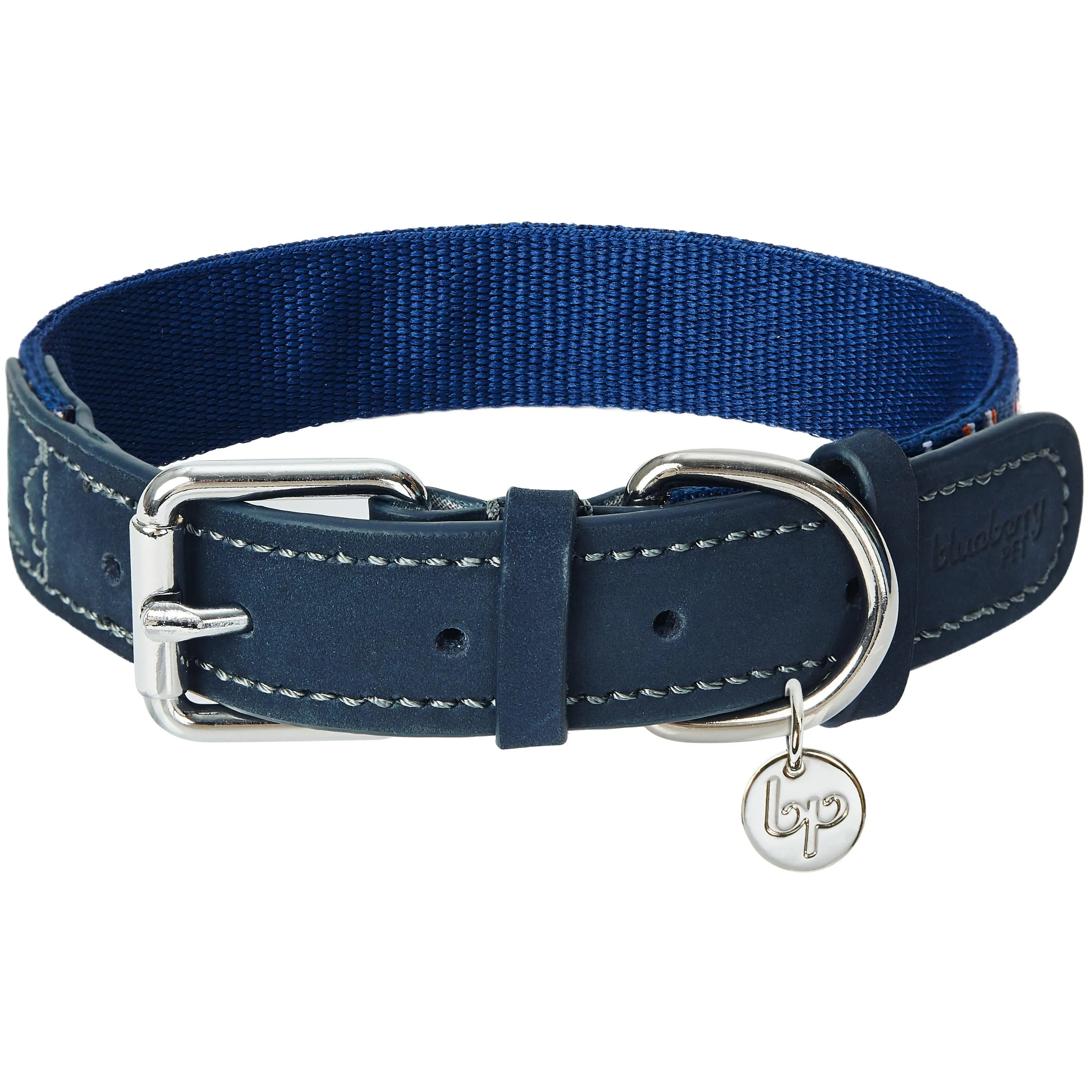 Southwestern Full Grain Leather & Polyester Dog Collar