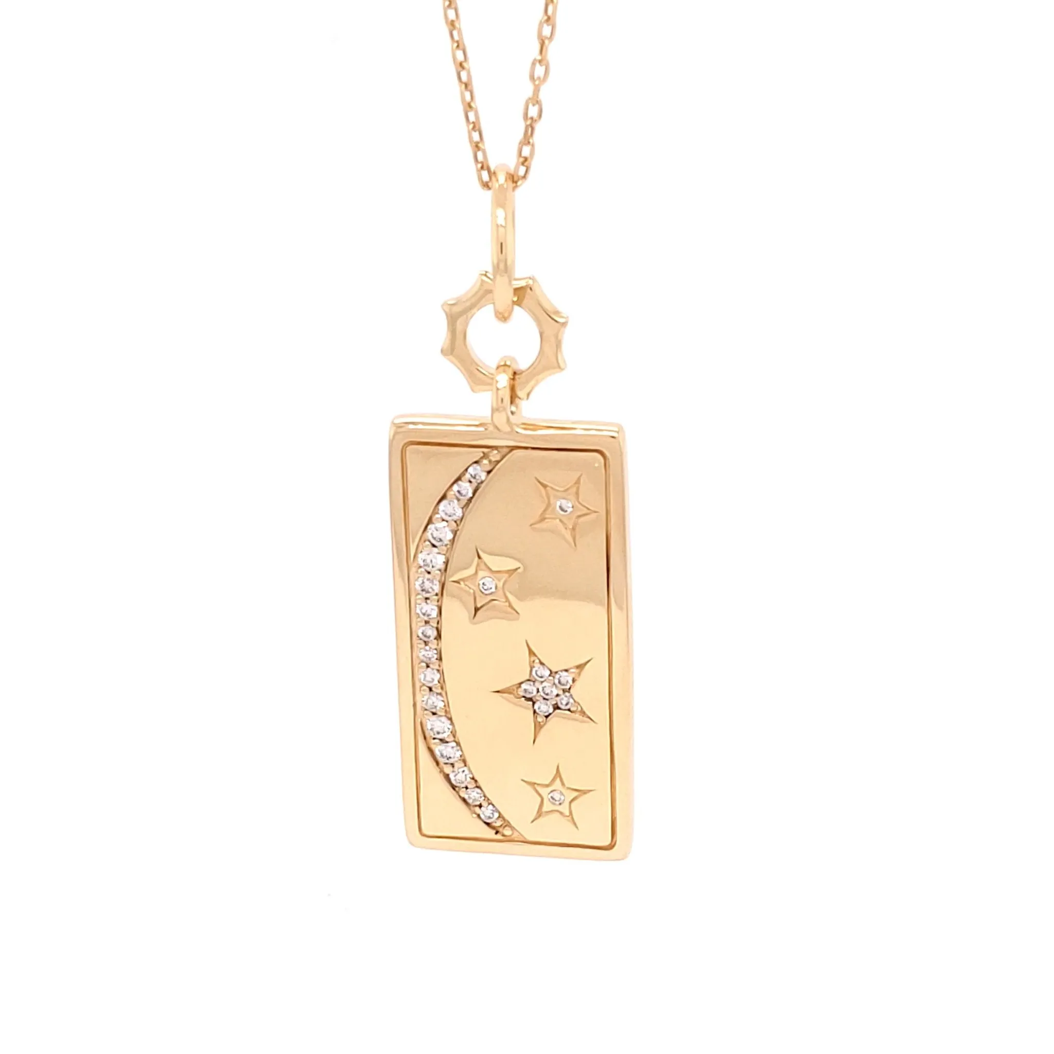 Sun, Moon and Stars Medallion with Diamonds