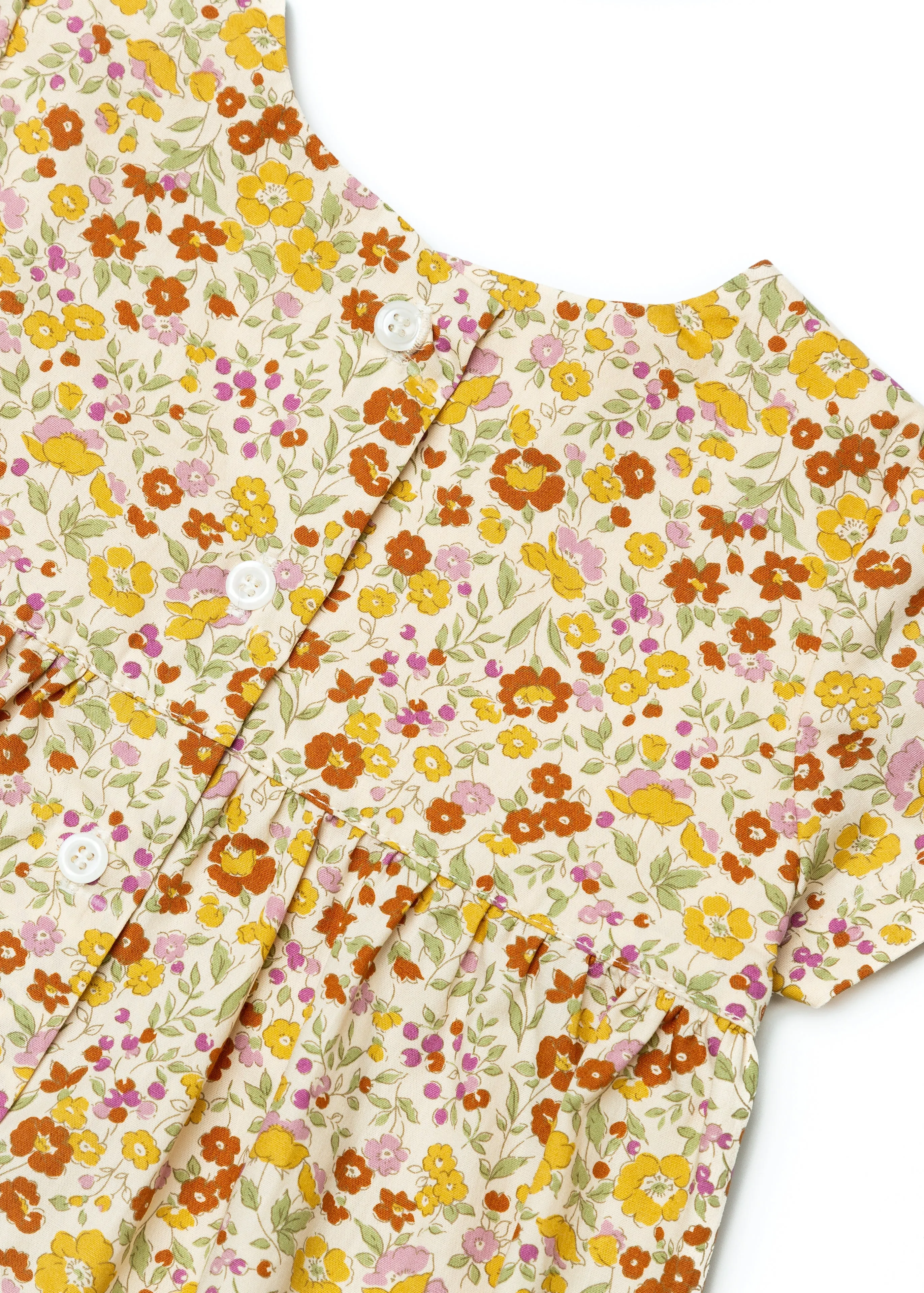 The Dolly Dress in Mustard Floral