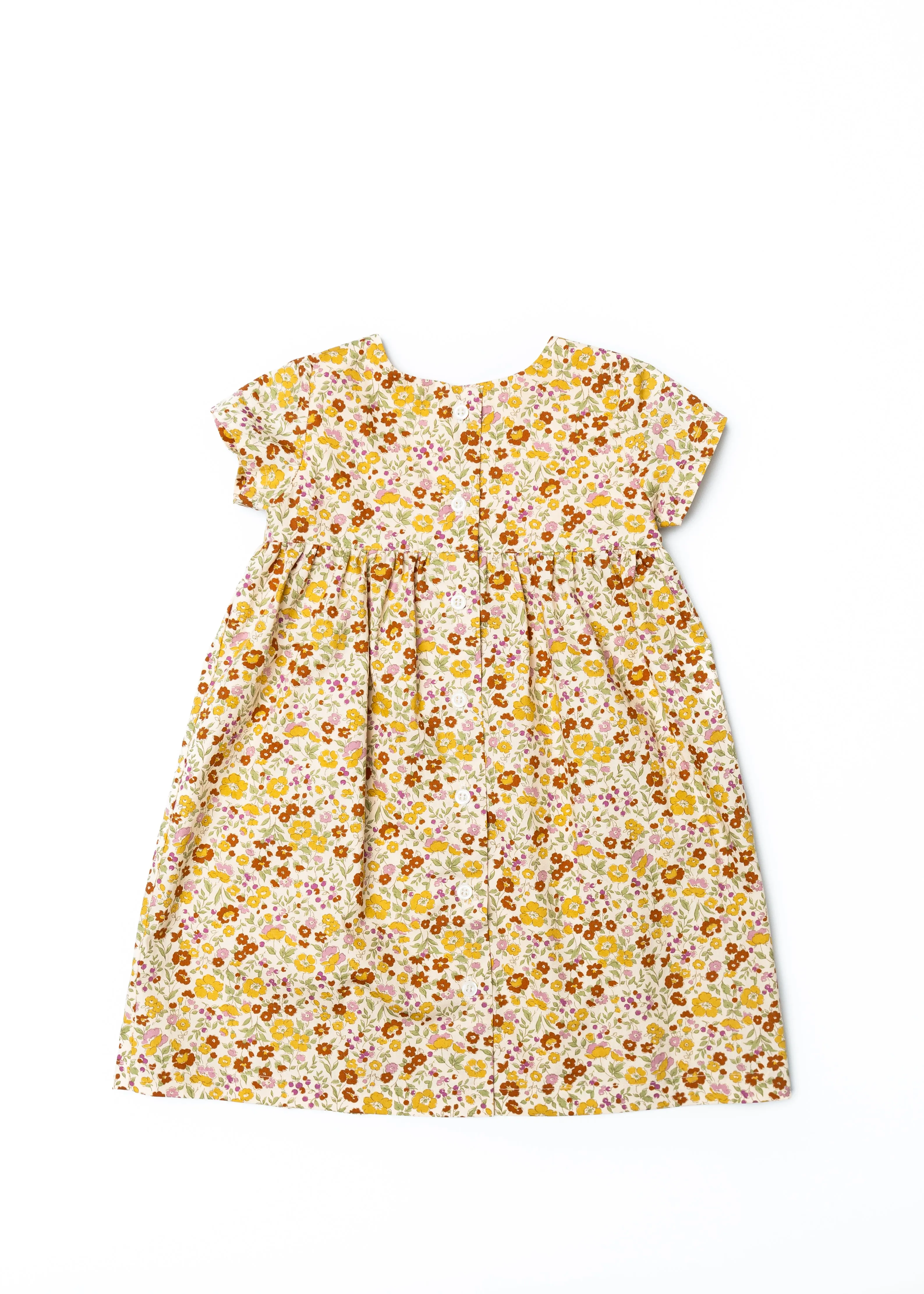 The Dolly Dress in Mustard Floral